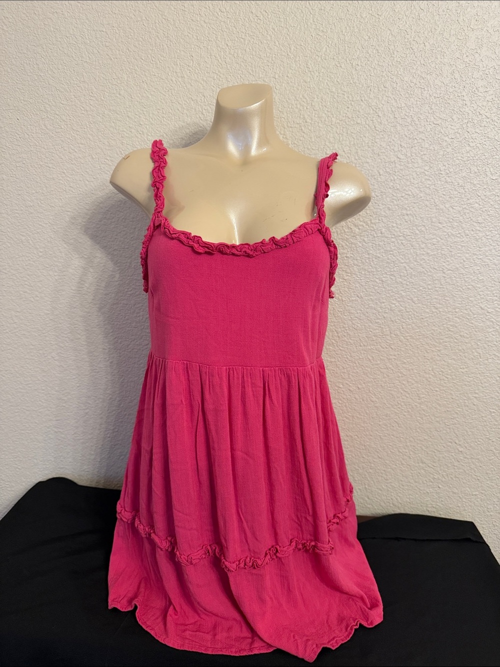 Speechless Fuchsia Ruffle-Trim Tiered Camisole Top